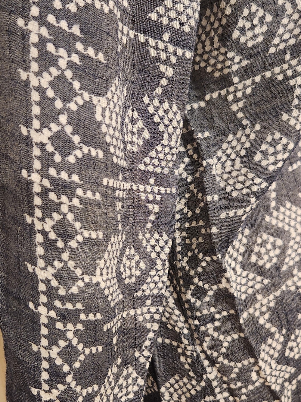 Fred David Navy and White Patterned V-Neck Tunic - Picture 3 of 5